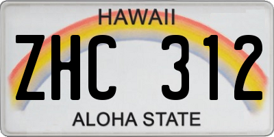 HI license plate ZHC312