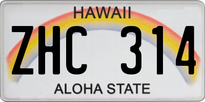 HI license plate ZHC314