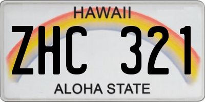 HI license plate ZHC321