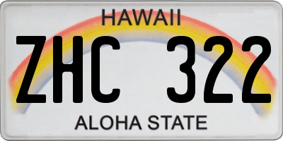 HI license plate ZHC322