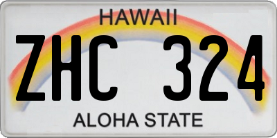 HI license plate ZHC324