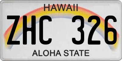 HI license plate ZHC326