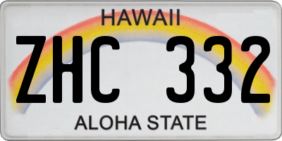HI license plate ZHC332