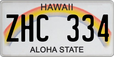HI license plate ZHC334