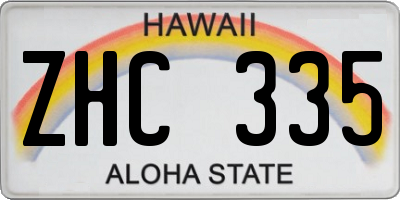 HI license plate ZHC335