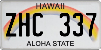 HI license plate ZHC337