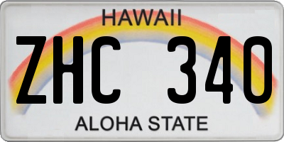 HI license plate ZHC340