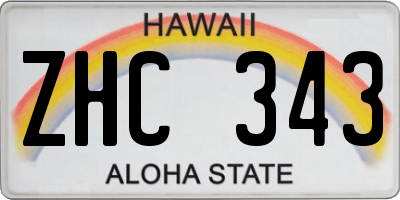 HI license plate ZHC343