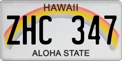 HI license plate ZHC347
