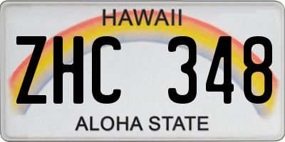 HI license plate ZHC348