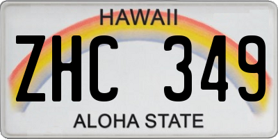 HI license plate ZHC349