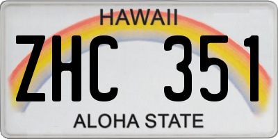 HI license plate ZHC351