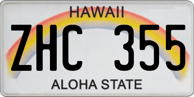 HI license plate ZHC355