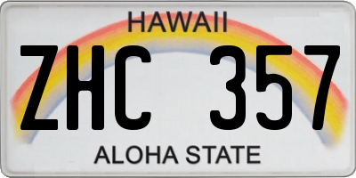 HI license plate ZHC357