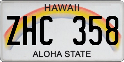 HI license plate ZHC358