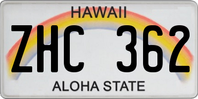 HI license plate ZHC362
