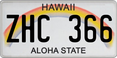 HI license plate ZHC366