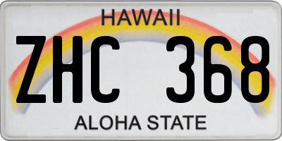 HI license plate ZHC368