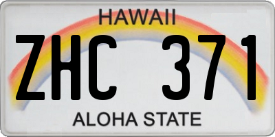HI license plate ZHC371