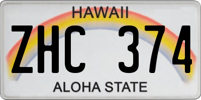 HI license plate ZHC374