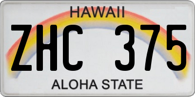 HI license plate ZHC375