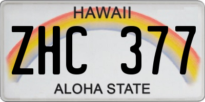 HI license plate ZHC377