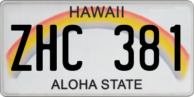HI license plate ZHC381