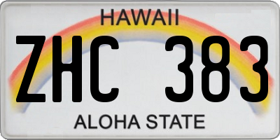 HI license plate ZHC383