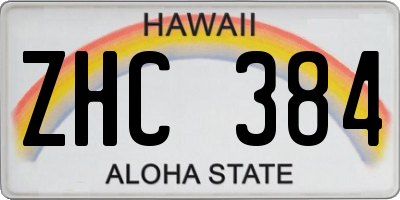 HI license plate ZHC384