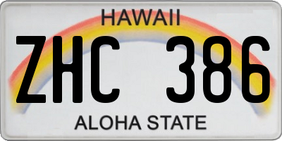 HI license plate ZHC386