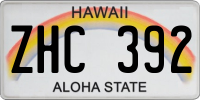 HI license plate ZHC392