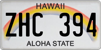 HI license plate ZHC394
