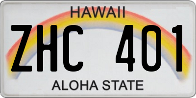 HI license plate ZHC401