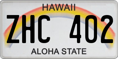 HI license plate ZHC402