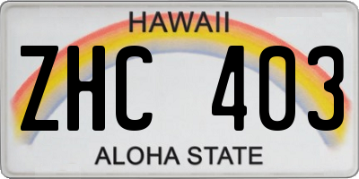HI license plate ZHC403
