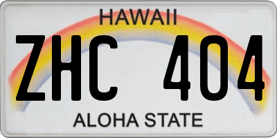HI license plate ZHC404