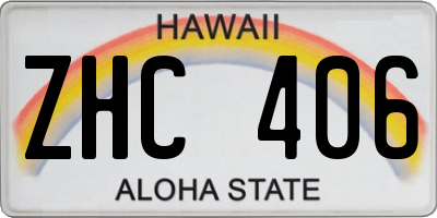HI license plate ZHC406