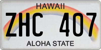 HI license plate ZHC407