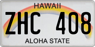 HI license plate ZHC408