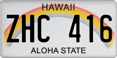 HI license plate ZHC416
