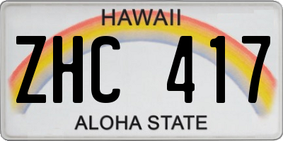 HI license plate ZHC417