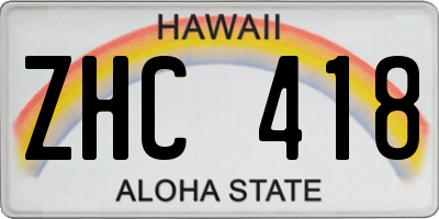 HI license plate ZHC418