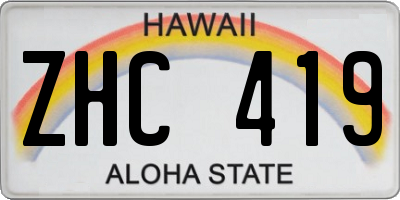 HI license plate ZHC419