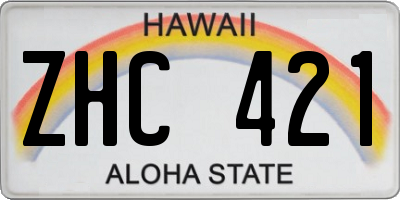 HI license plate ZHC421