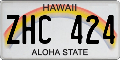 HI license plate ZHC424