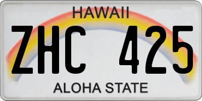 HI license plate ZHC425