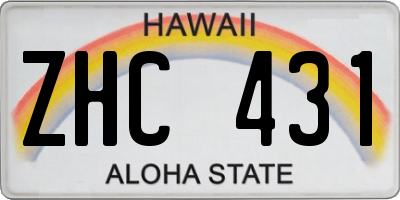 HI license plate ZHC431