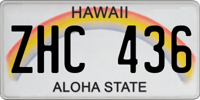 HI license plate ZHC436