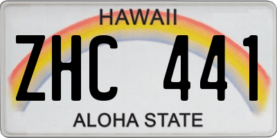 HI license plate ZHC441