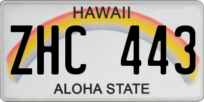 HI license plate ZHC443